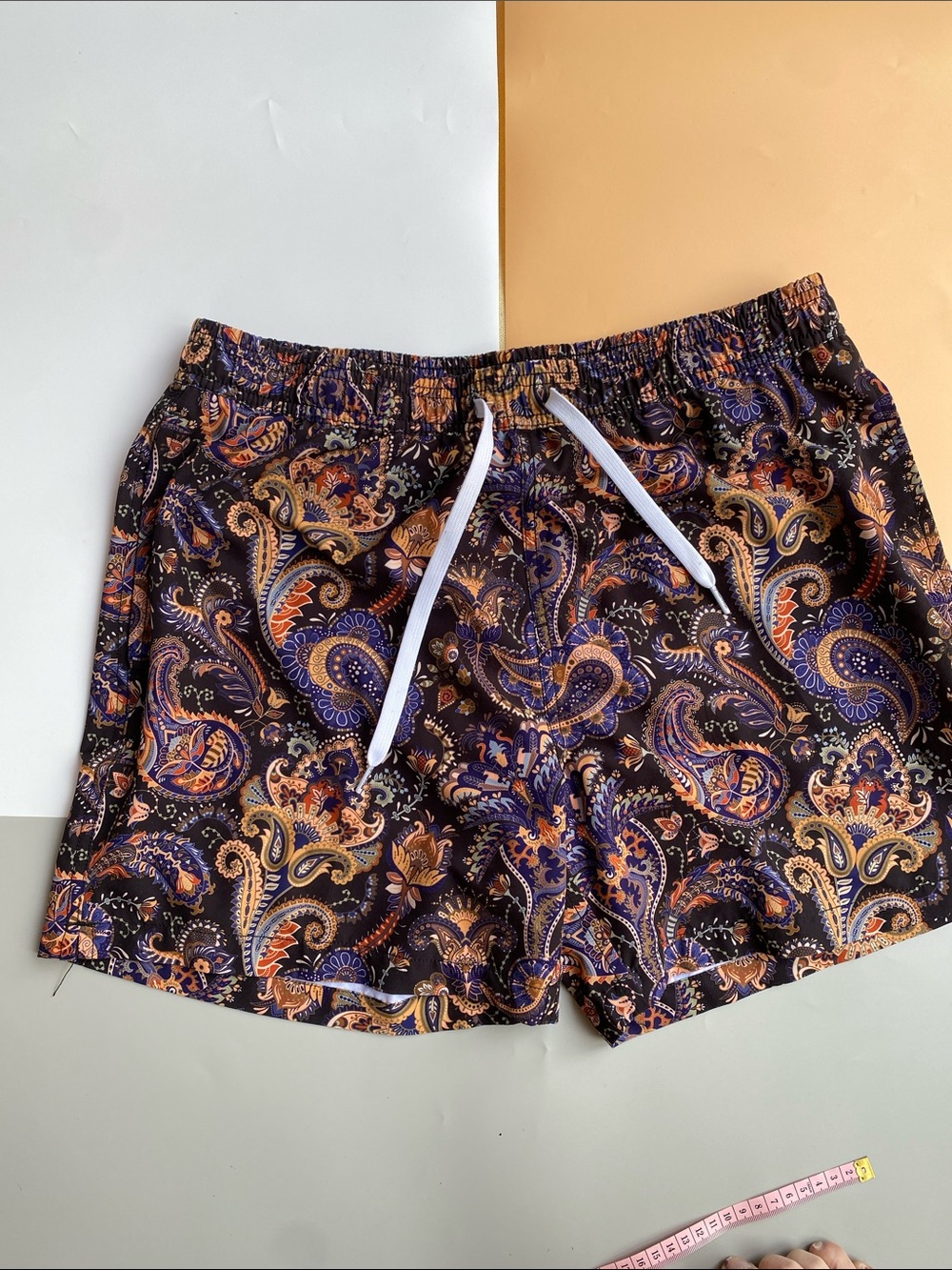 Women's Paisley Athletic Shorts - Black & Purple